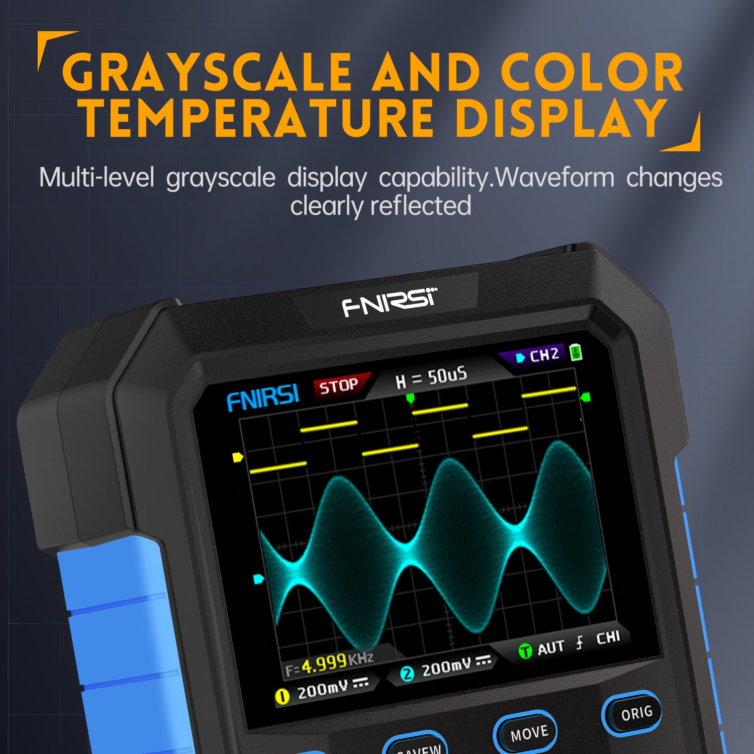 FNIRSI Blue appearance DPOX180H Handheld Dual Channel Digital Oscilloscope180MHz-3DB 2 In1Function Signal Generator Fluorescence