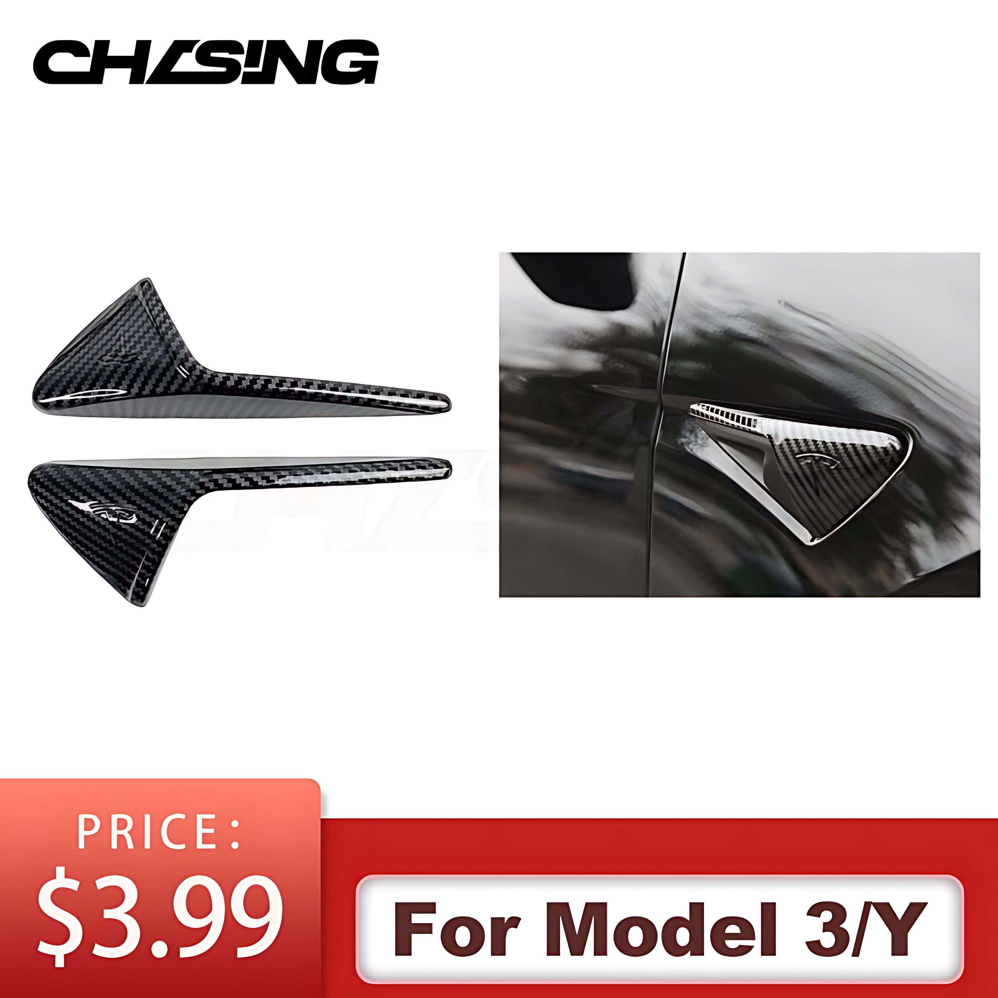 2024 Hot Selling Fender Side Camera Frame Lower Side Beam Rear View Mirror Cover For Tesla Model 3 Y