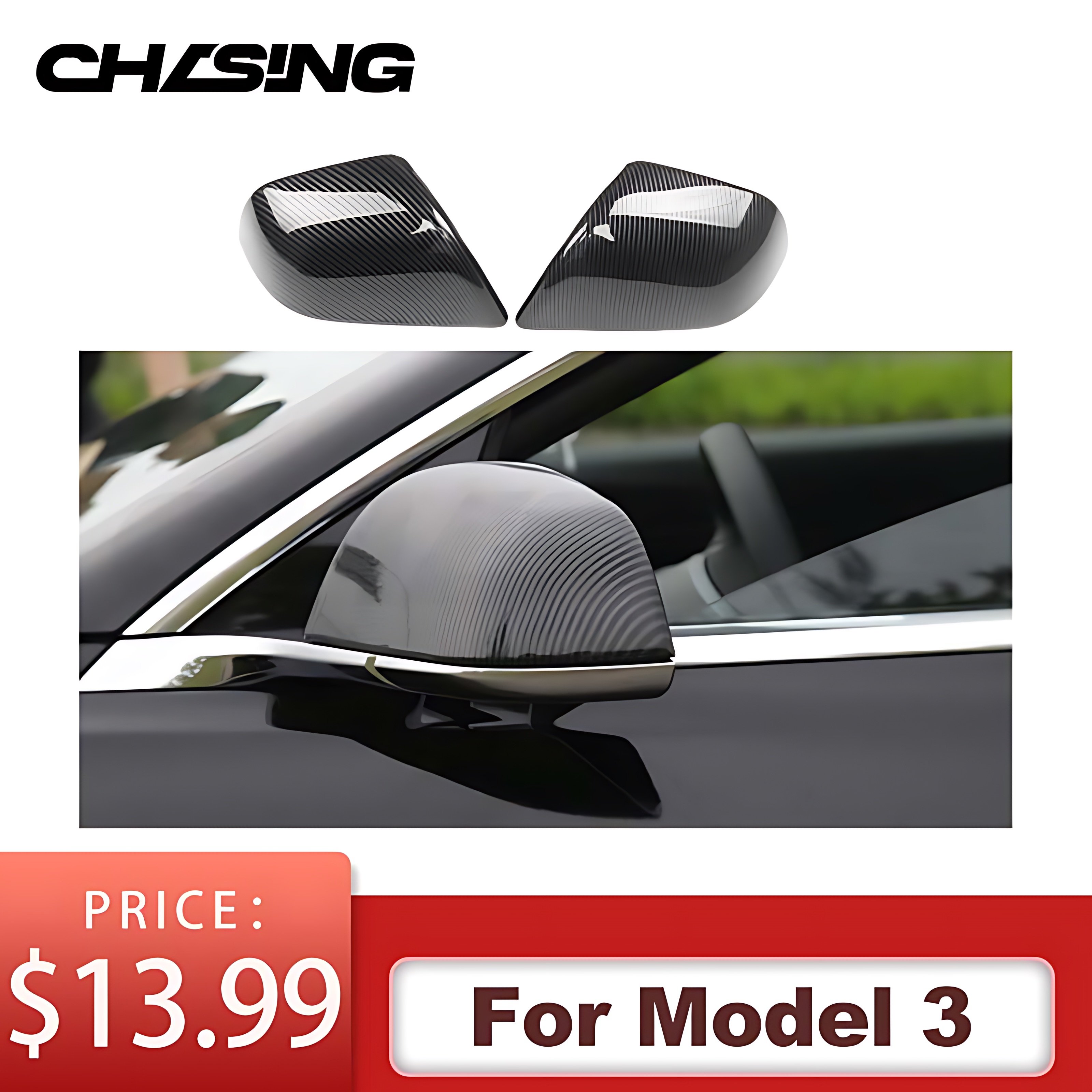 2024 Hot Selling Fender Side Camera Frame Lower Side Beam Rear View Mirror Cover For Tesla Model 3 Y