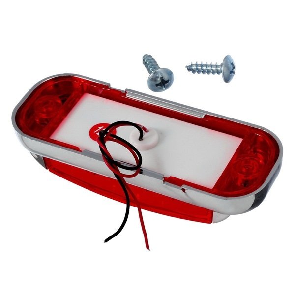 Amber/red 16 Led Side Marker Light Chrome Position Indicator Tail Lamp For Truck Trailer Tractor Lorry Tray Back