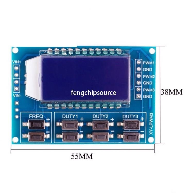 1-Way 3-Way PWM Pulse Frequency Duty Cycle Adjustable Module Square Wave Rectangular Wave Signal Generator XY-LPWM
