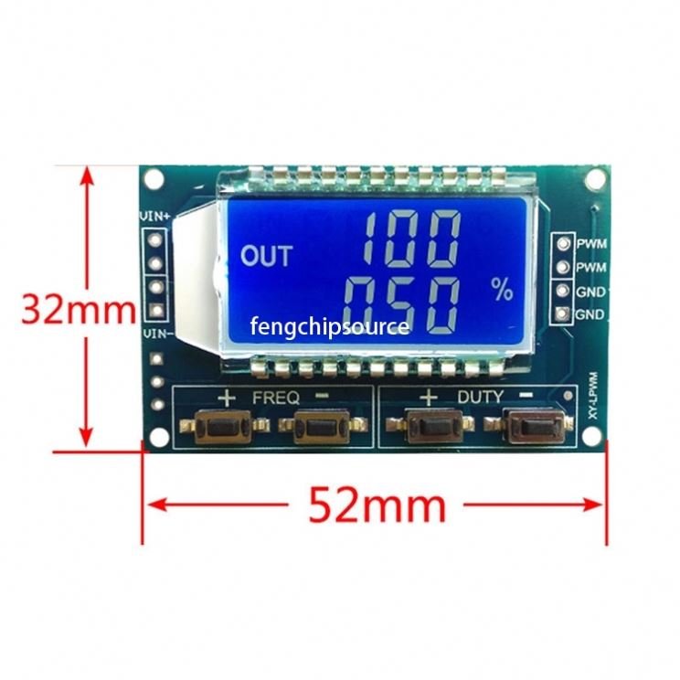 1-Way 3-Way PWM Pulse Frequency Duty Cycle Adjustable Module Square Wave Rectangular Wave Signal Generator XY-LPWM