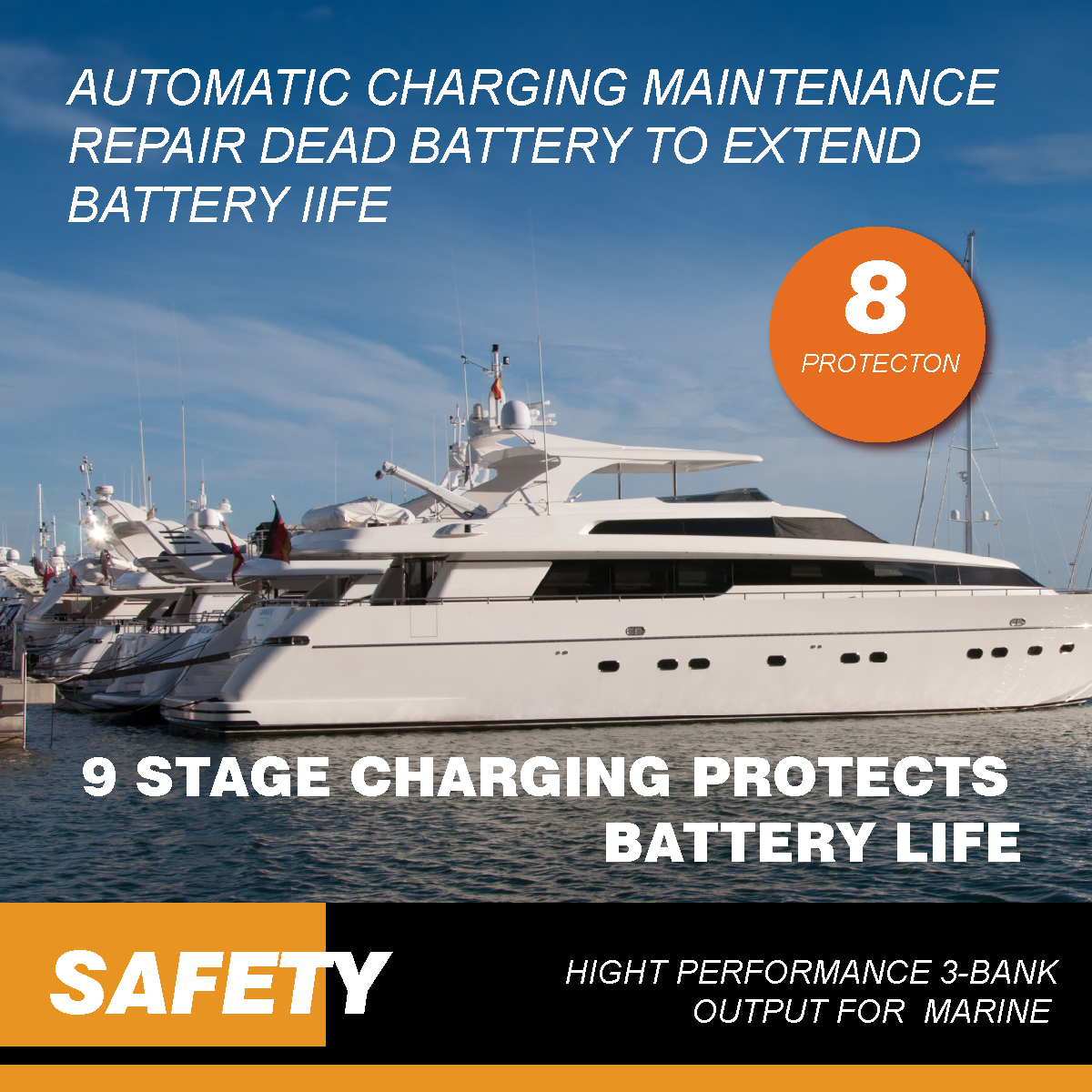 AC- DC 12V 30A Battery Charger Each Bank 10AMP Lead Acid /Li-ion /LiFePO4 Lithium Battery on Rvs, Exposed Cars, Campers, Boat Ma