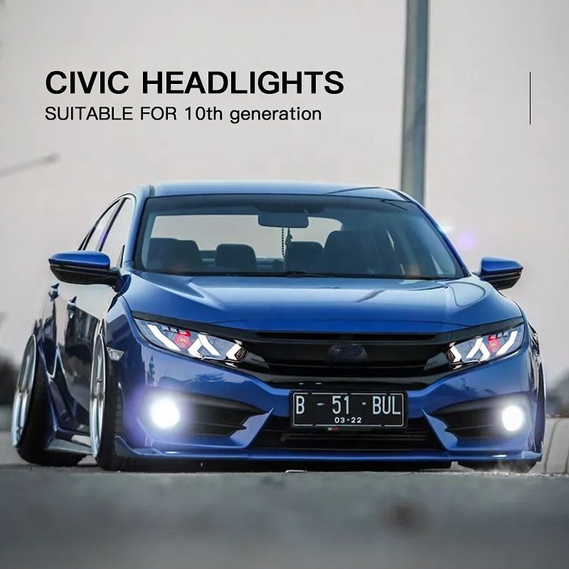 Suitable for Honda Civic 10th generation LED headlight assembly modification daytime running light streamer turn signal lamp