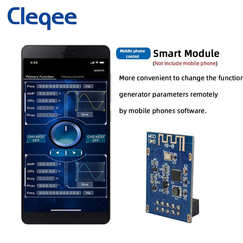 Cleqee PSG9080 80MHz Programmable Digital Control DDS Signal Generator Dual Channel Aribitrary Waveform Function Phone Control