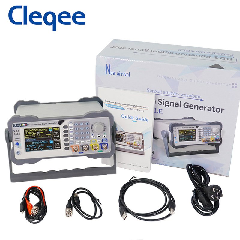 Cleqee PSG9080 80MHz Programmable Digital Control DDS Signal Generator Dual Channel Aribitrary Waveform Function Phone Control