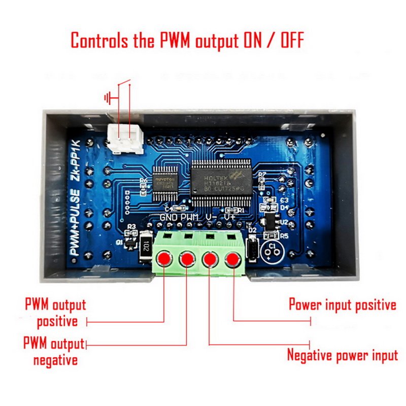 ZK-PP2K PWM Signal Generator 8A Driver Module for Motor/Lamp Dual Mode LCD PWM Pulse Frequency Duty Cycle Adjustable Module
