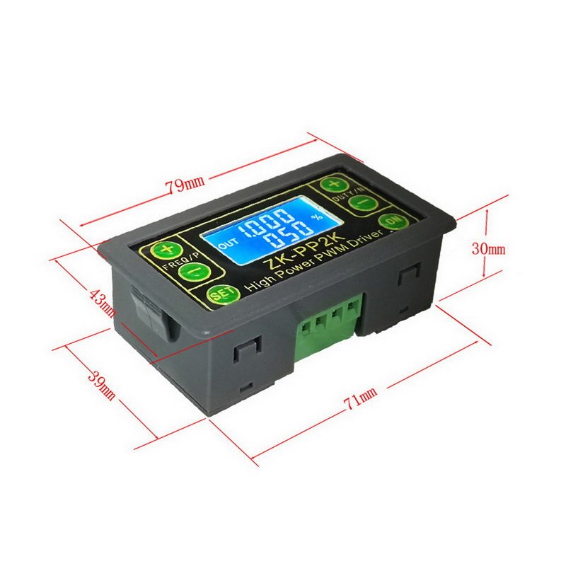 ZK-PP2K PWM Signal Generator 8A Driver Module for Motor/Lamp Dual Mode LCD PWM Pulse Frequency Duty Cycle Adjustable Module