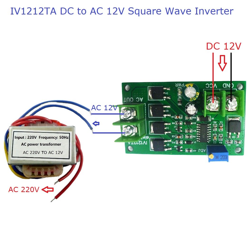 12W DC 12V TO AC 220V Inverter Kit DC-AC 12V Frequency Converter 50Hz Square Wave Signal Generator Module