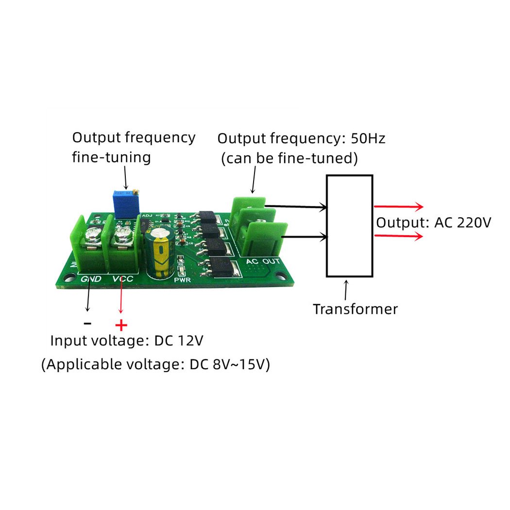 12W DC 12V TO AC 220V Inverter Kit DC-AC 12V Frequency Converter 50Hz Square Wave Signal Generator Module