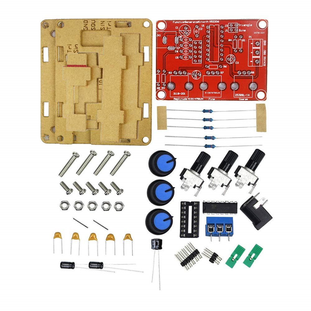 Signal Generator XR2206 High Precision Function DIY Kit Sine/Triangle/Square Output 1Hz-1MHz Adjustable Frequency Amplitude