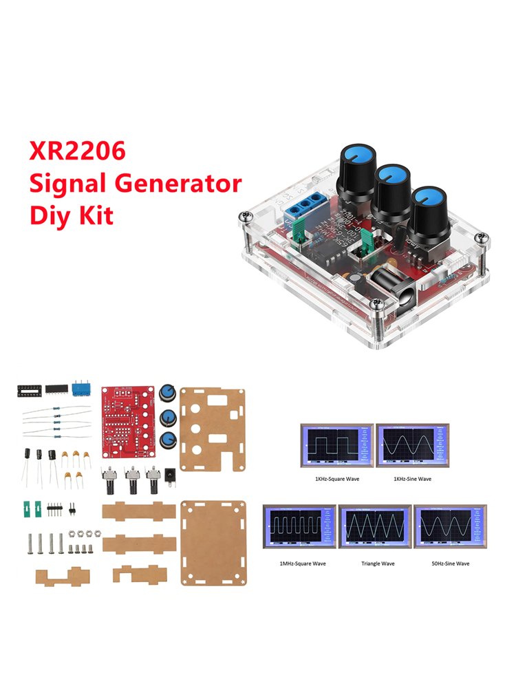 Signal Generator XR2206 High Precision Function DIY Kit Sine/Triangle/Square Output 1Hz-1MHz Adjustable Frequency Amplitude