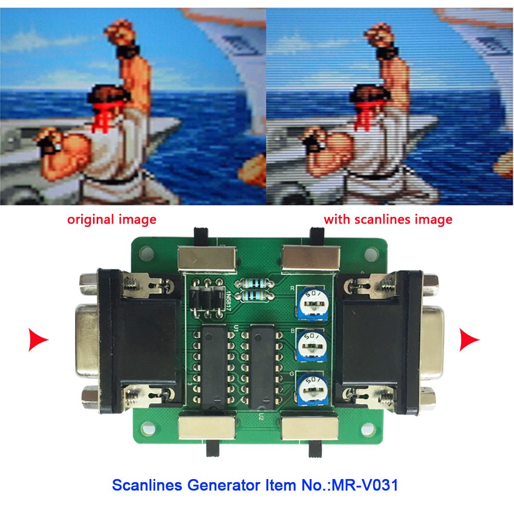 classic nostalgia arcade game screen perfect reproduction CRT display effect LCD display scan line generator