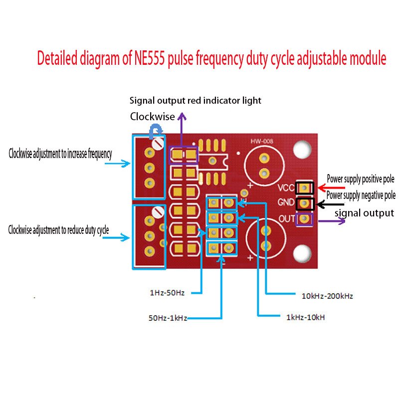 PCBA design NE555 pulse frequency adjustable module signal generator PCBA assembly manufacturer