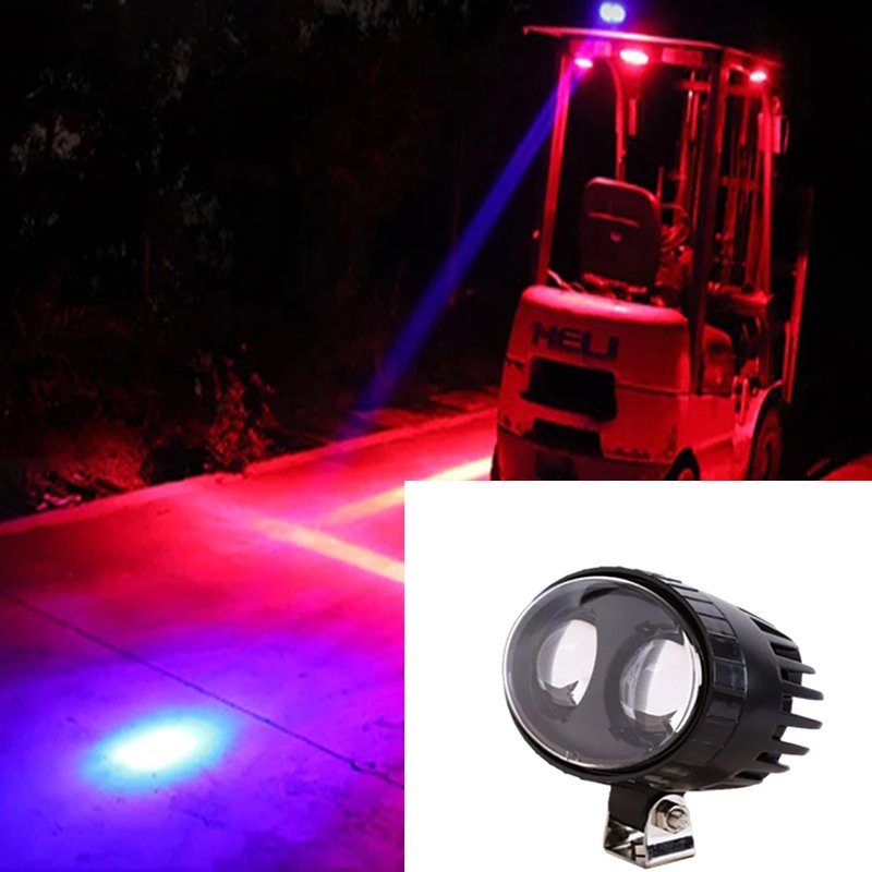12-80V Forklift Lamp LED light Spot Blue RED Warning Warehouse Safety Working Light Crane Truck Signal Light
