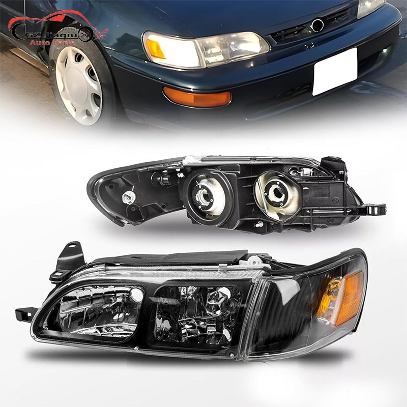4PCS Black Clear Headlights JDM Style Corner Signal Lamp 93-97For Toyota Corolla Car Light Accessories Compatible 93-97 Toyota
