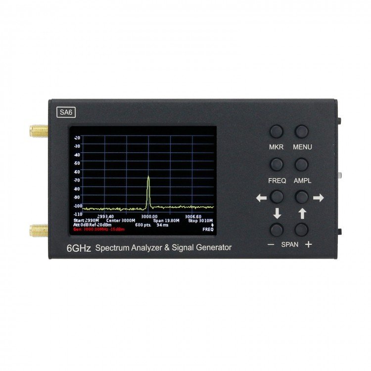 SA6 35-6200MHz 3.2" Lcd Display 6GHz Portable Digital RF Spectrum Analyzer with Signal Generator