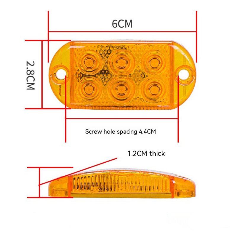 12V 24V Car 6led Constant Turn signal Trailer Side Marker Indicators Light Signal Brake Rear Warning Taillight Emergency Light