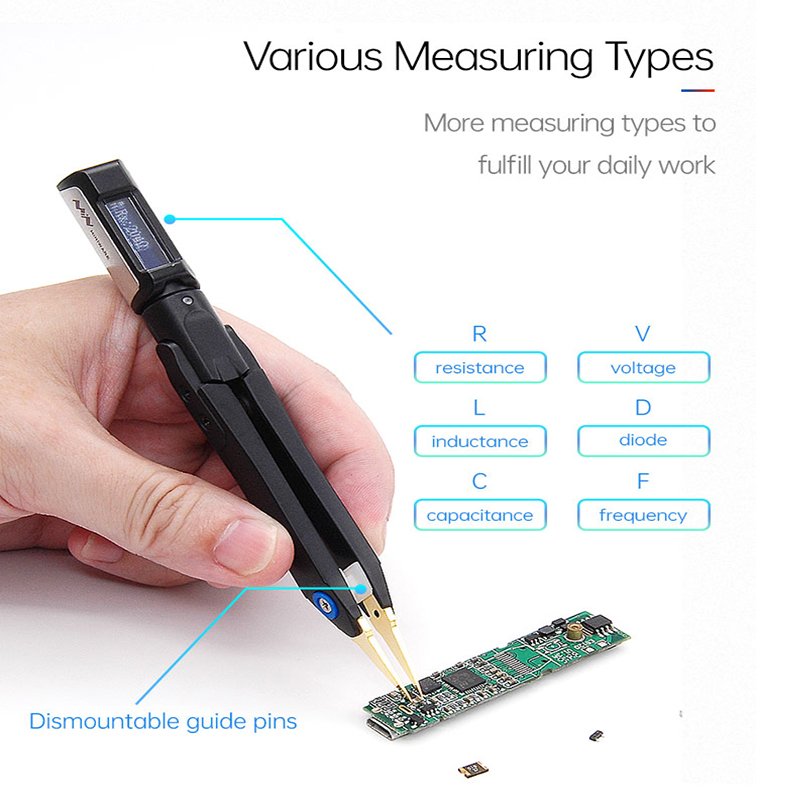DT71 Mini Digital Tweezers Smart SMD Tester Portable LCR Meter Diode Resistor Capacitor Checker 10khz Signal Generator Auto Scan