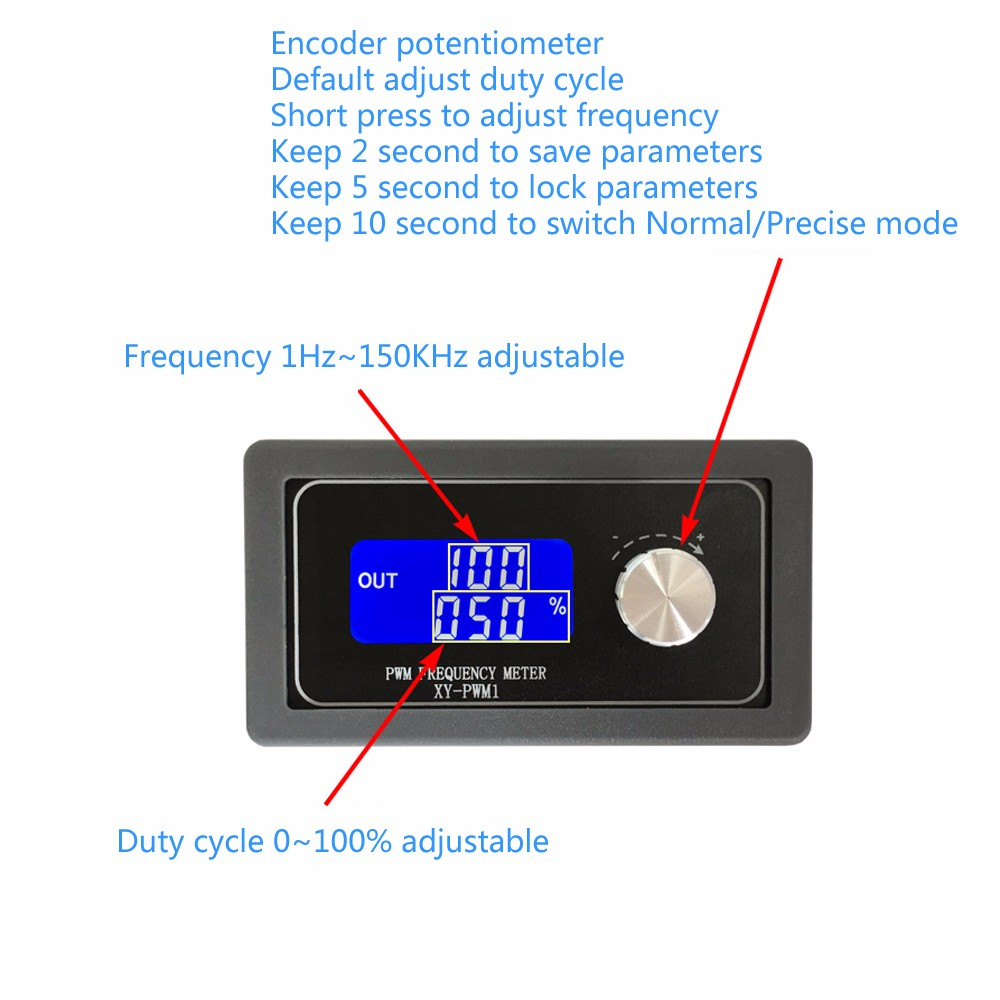 Pwm Pulse Frequency Duty Cycle Adjustable Module Square Wave Rectangular Wave Signal Generator Xy-pwm1