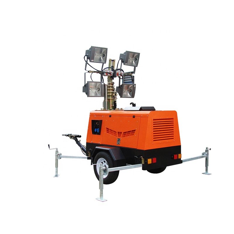 9 meters extending height galvanized hydraulic mast outdoor light tower generator