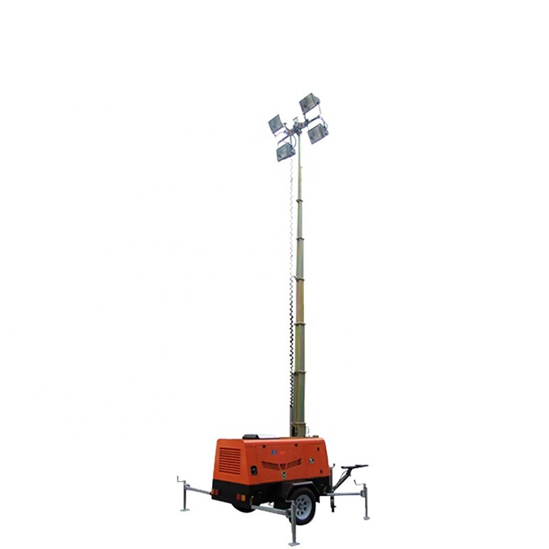 9 meters extending height galvanized hydraulic mast outdoor light tower generator
