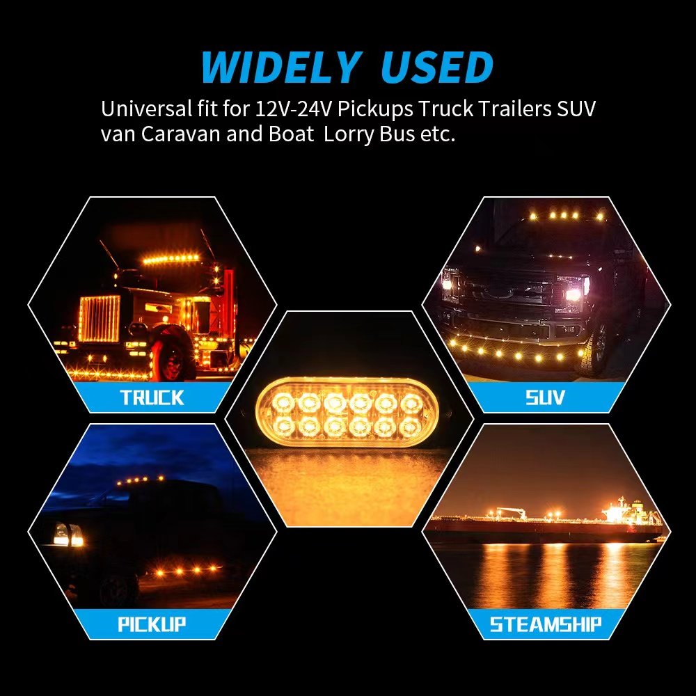 12 LEDs Mini Emergency Strobe Lights Bar Truck Signal Indicator Warning Light Flashing LED Side Marker Cars Trucks Trailer New