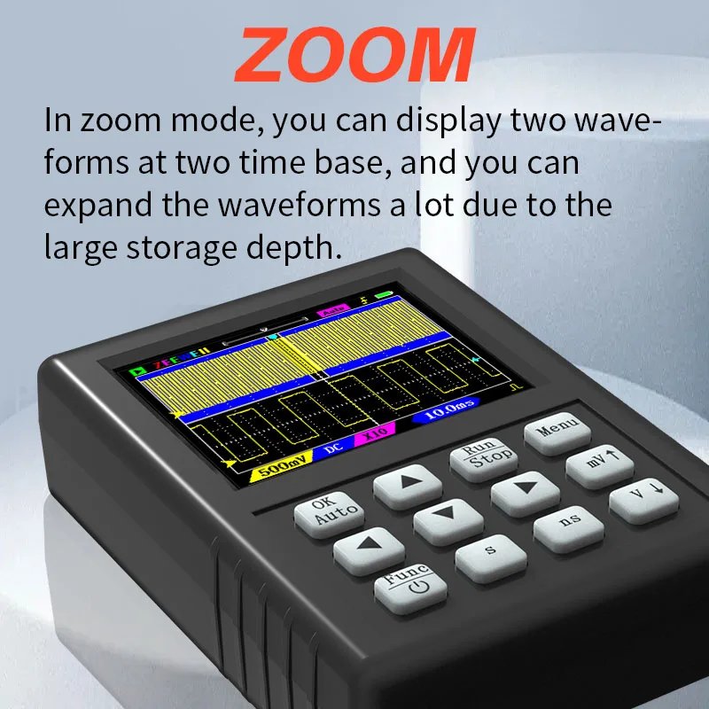 ZEEWEII DSO1C81 2.8 Inch Handheld Digital Oscilloscope 100M Bandwidth Signal generator digital oscilloscope