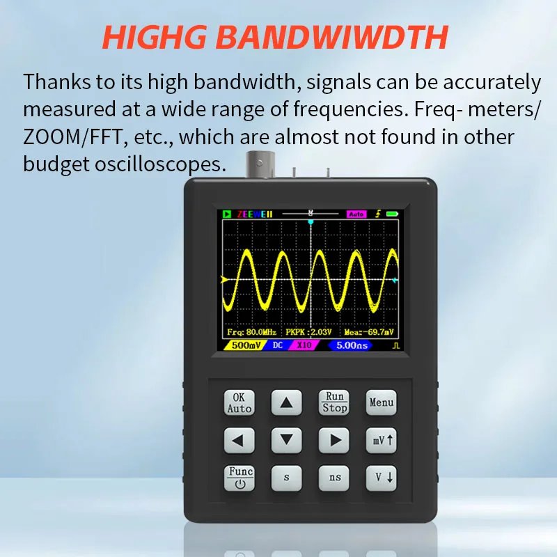 ZEEWEII DSO1C81 2.8 Inch Handheld Digital Oscilloscope 100M Bandwidth Signal generator digital oscilloscope