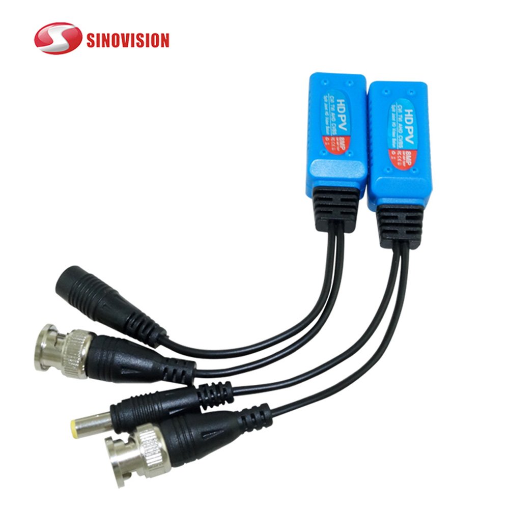Sinovision Full HD 1080P-8MP Surveillance Security Camera System BNC to RJ45 Adapter Ethernet Cable Passive Video Balun