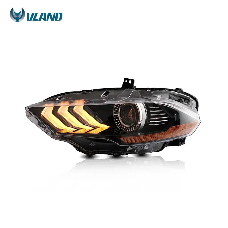 Factory Assembly Car Front Lamp with Dynamic Turn Signal RGB LED Headlights for Sixth generation Ford Mustang 2018-2023