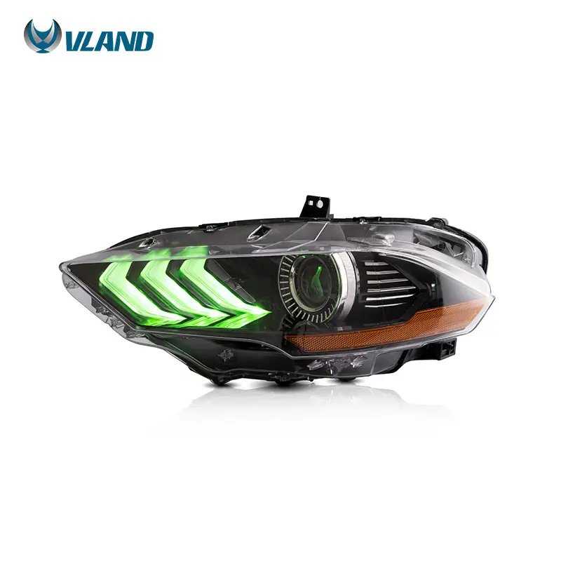 Factory Assembly Car Front Lamp with Dynamic Turn Signal RGB LED Headlights for Sixth generation Ford Mustang 2018-2023