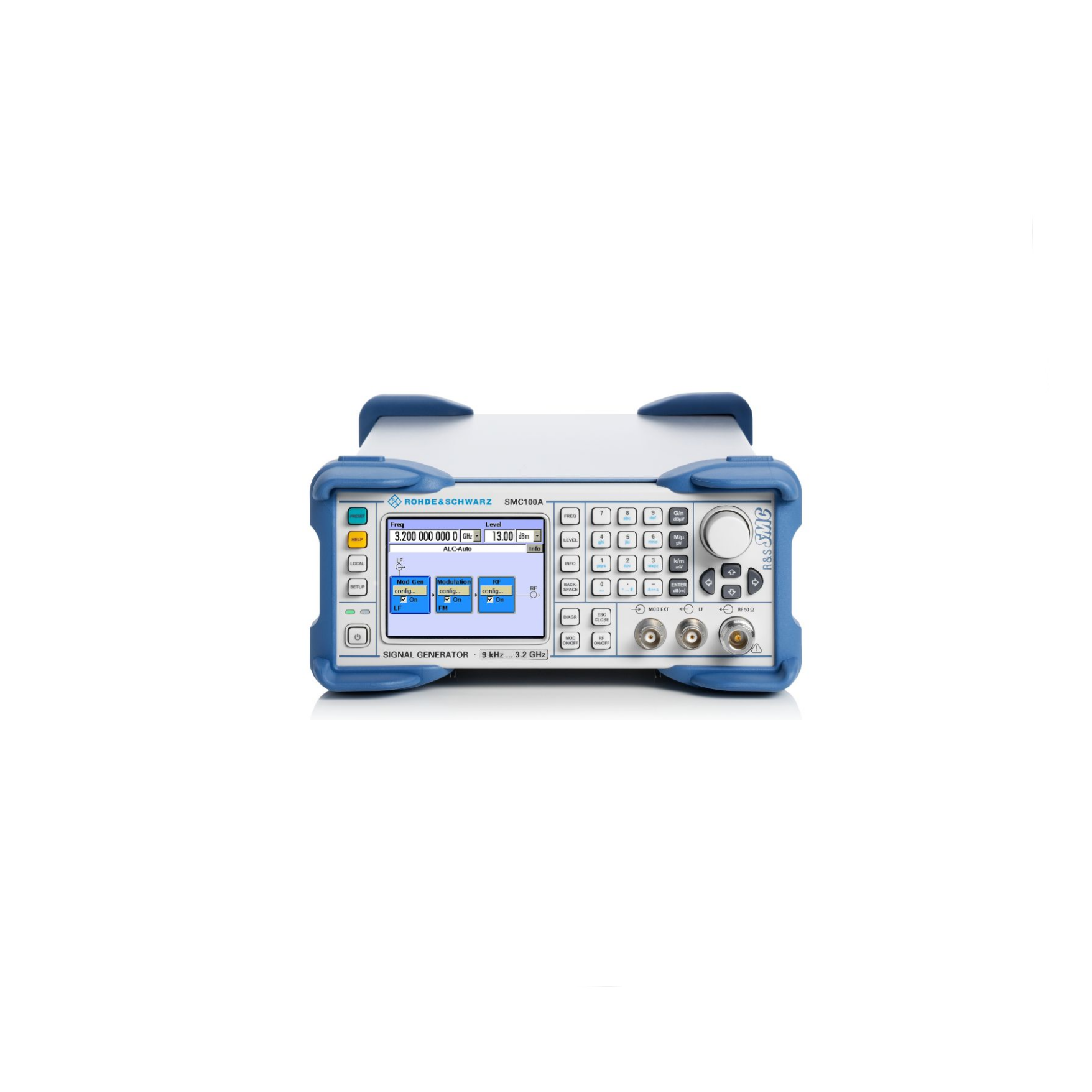 R & S SMC100A signal generator Frequencies range from 9 kHz to 1.1 GHz or 3.2 GHz