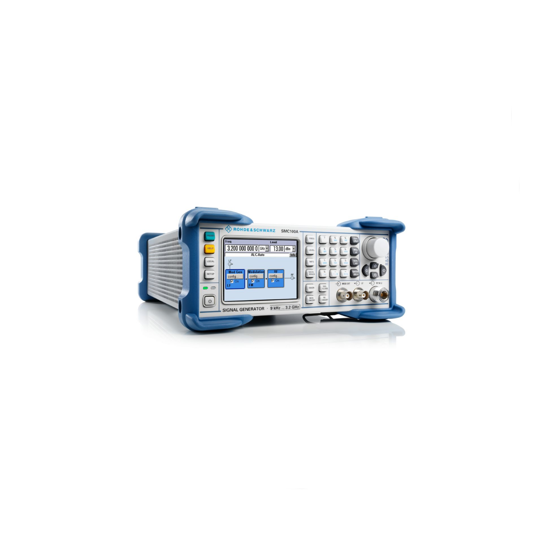 R & S SMC100A signal generator Frequencies range from 9 kHz to 1.1 GHz or 3.2 GHz
