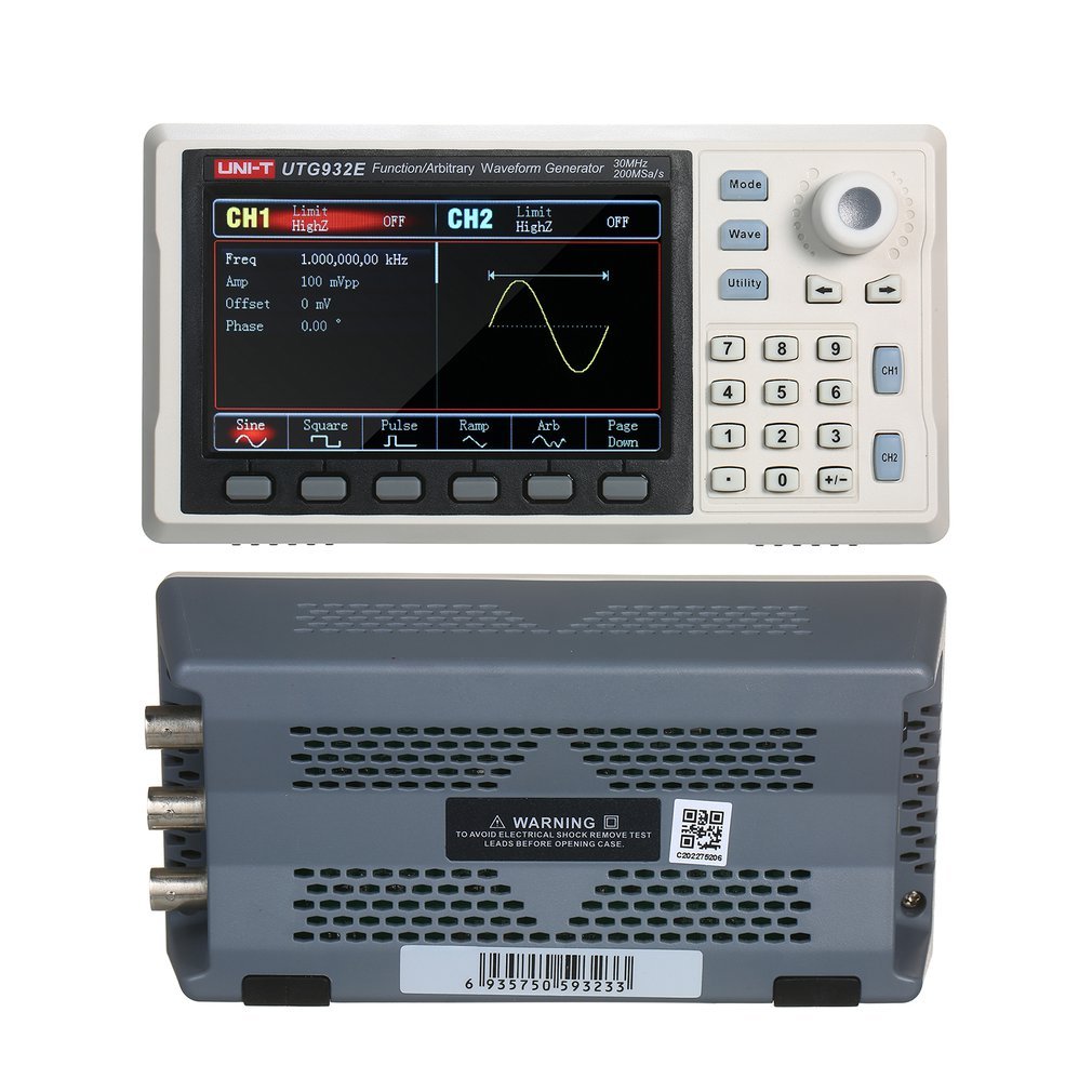UNI-T UTG932E Function/Arbitrary Waveform Generator Dual Channel 200MS/s 14bits Frequency Meter 30Mhz 60Mhz