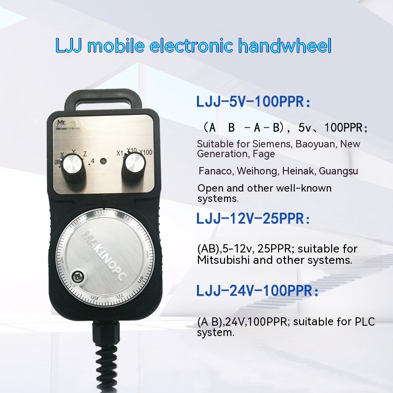 Makinopc Electronic Handwheel Manual 4 Axis MPG Pulse Generator CNC Encoder for FANUC Mitsubishi Siemens Higerman Fagor Systems