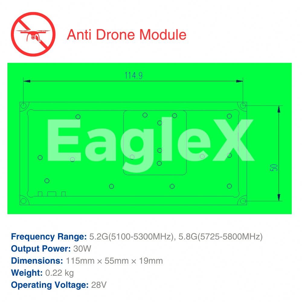 30W RF Power Amplifier Module Anti-Drone Jammer For 5.8G Counter Drone RF Ics And Modules Type EagleX