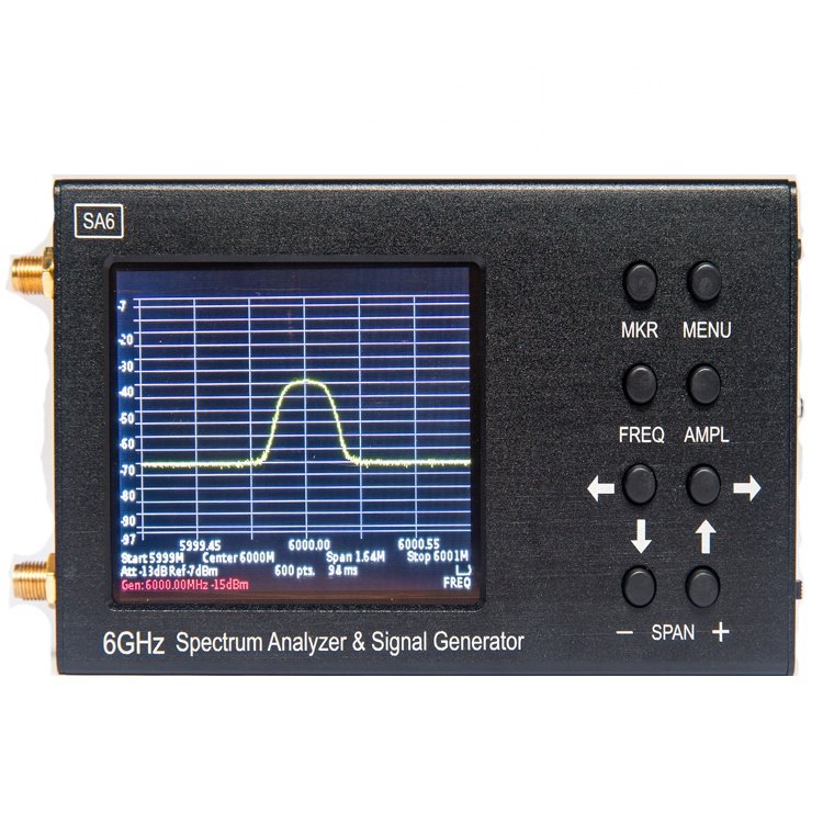 Mini Handheld Spectrum Analyzer 35MHz-4400MHz 3.2" LCD + RF Signal Generator Signal Source Sa6 spectrum analyzer