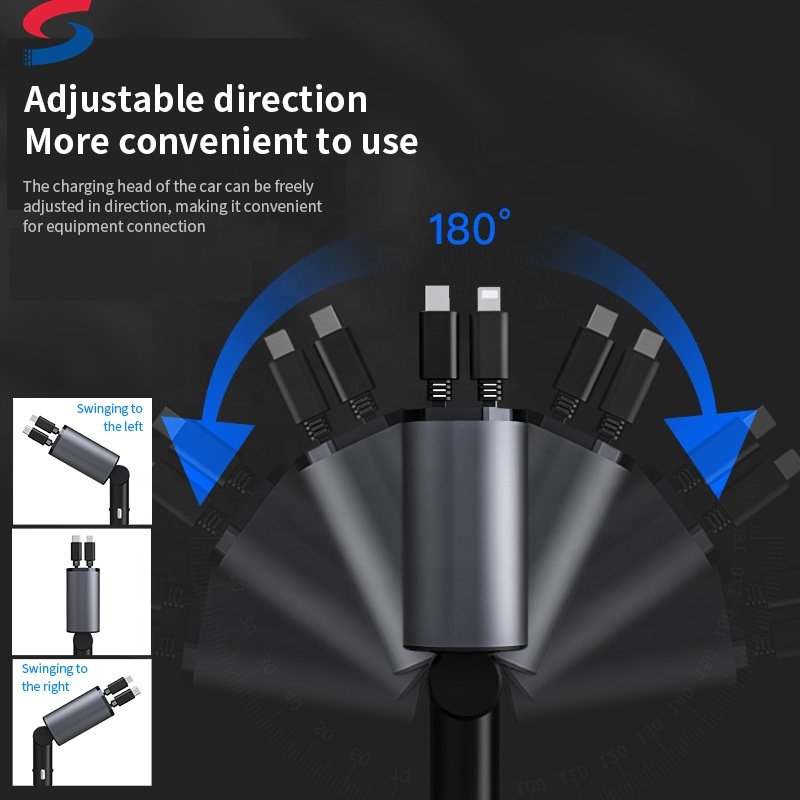 Best Price 4 in 1 Car Charger PD 3.0 120W Fast Charging Smart Chips High-End ABS Materials USB Socket Mobile Phones 12V Voltage