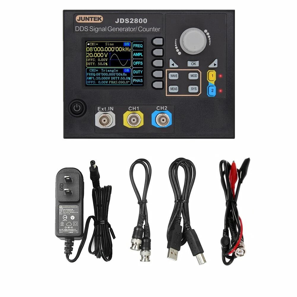 JDS2800 15/40/60MHz Digital Dual Channel DDS Function Signal Generator Frequency Meter Counter Sweeper Pulse Noise Generator