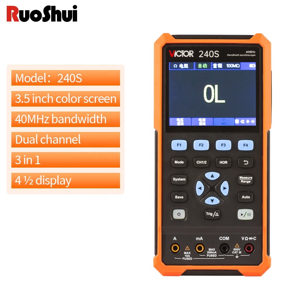 ACTIVITY VICTOR 240S RTS Handheld Oscilloscope Multimeter Signal Generator 3 in 1 meter 40MHz Dual Channel 250M Sa/s