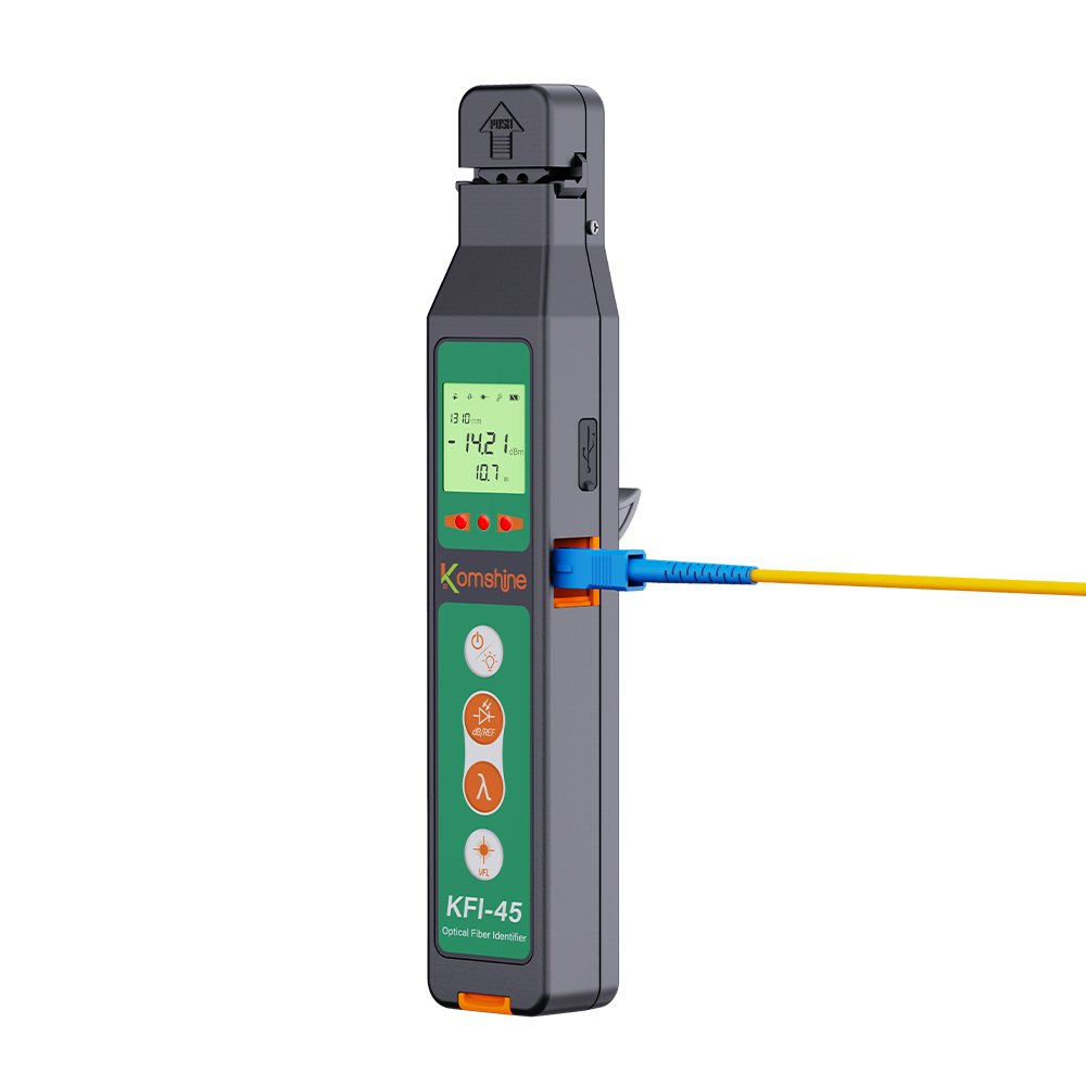 Komshine KFI-45 Live Fiber Optical Identifier Detector Cable tester with VFL and Optical Power Meter Function