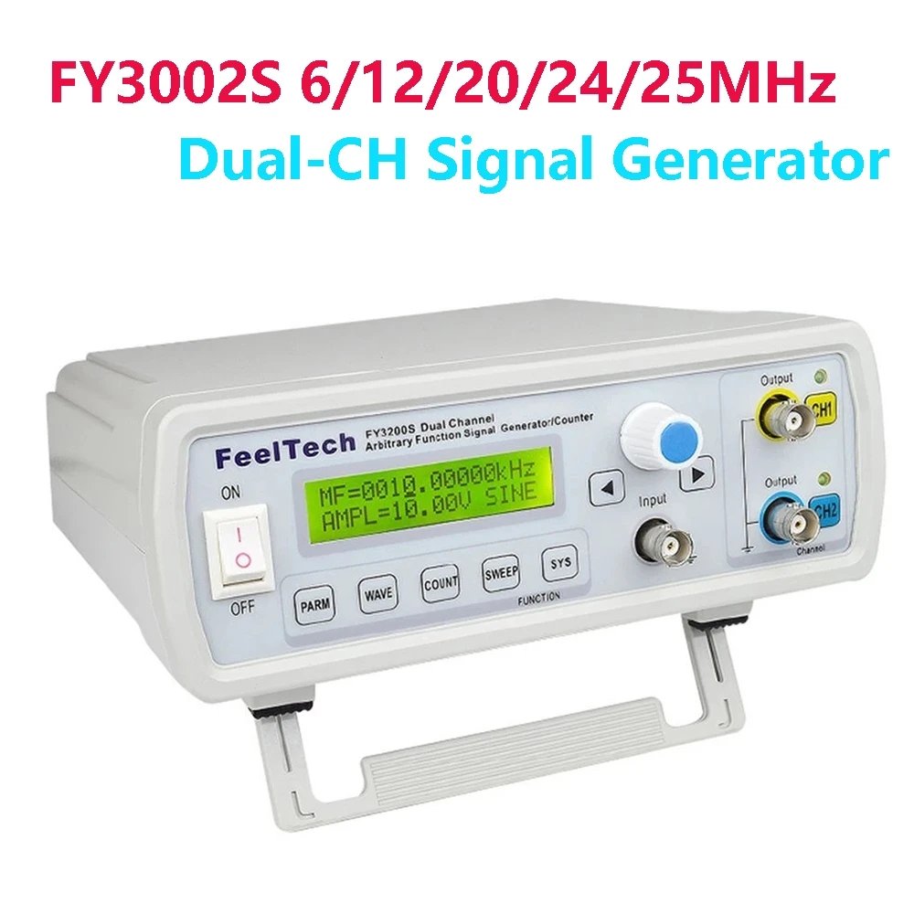 FY3200S 6/12/20/24/25MHz Digital DDS Dual-channel Function Signal Source Generator Arbitrary Waveform/Pulse Frequency Meter