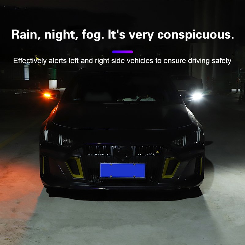 LED Car Rearview Mirror Indicator Lamp Arrow Strip Tape Signal white yellow dual color daytime running lights