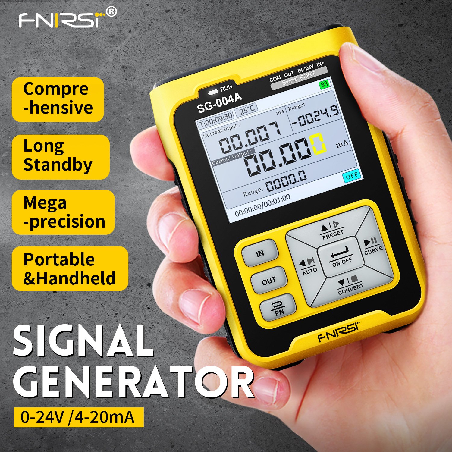 FNIRSI SG-004A Multi-function Signal Generator 4-20ma Analog Current Pressure Thermocouple Resistance Process Calibrator SG-004