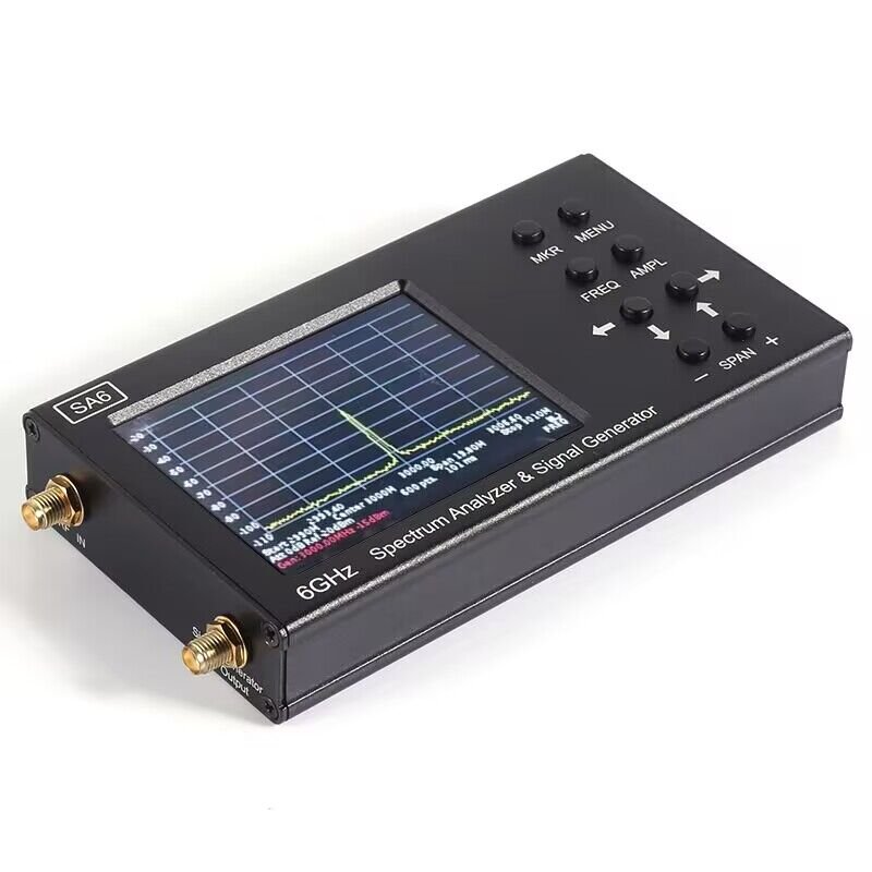 SA6 35-6200MHz 3.2" Lcd Display 6GHz Portable Digital RF Spectrum Analyzer with Signal Generator