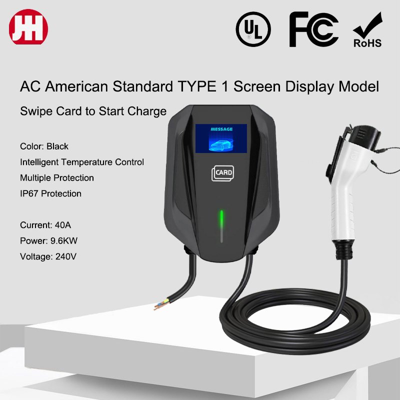 AC American standard type 1 ZR-USO10-5 car charger AC240V 40A 9.6KW navy blue black white shells available charging pile