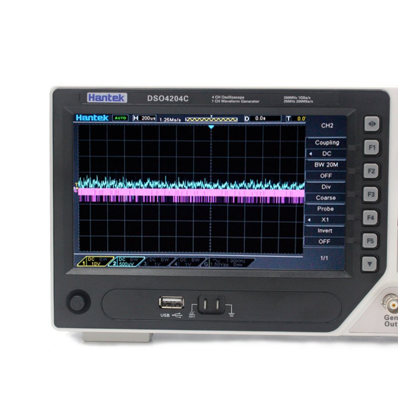 Hantek Dso4204c 200mhz 1gs/s Sample Rate Lcd Pc Integrated Usb Desk 4 Channel With Signal Generator Digital Storage Oscilloscope