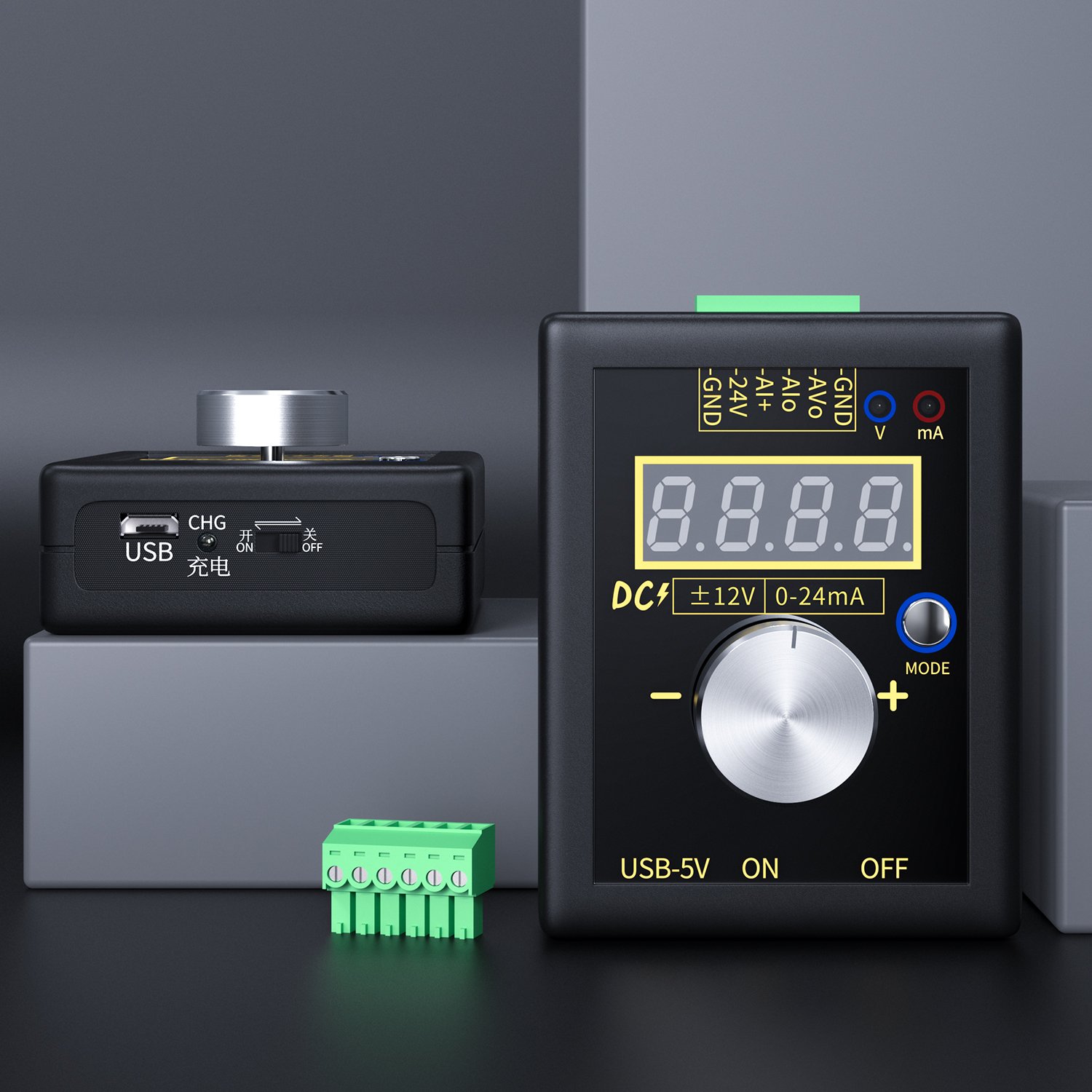 FNIRSI SG-002 Analog 0-5V Signal Generator with Rechargeable Battery Pocket Adjustable Voltage Current Simulator Calibrator