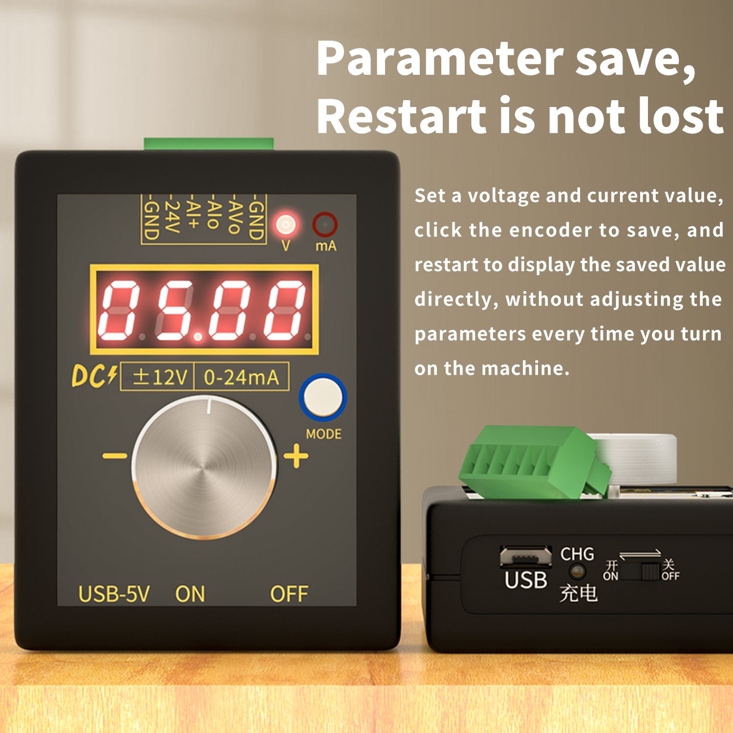 FNIRSI SG-002 Analog 0-5V Signal Generator with Rechargeable Battery Pocket Adjustable Voltage Current Simulator Calibrator